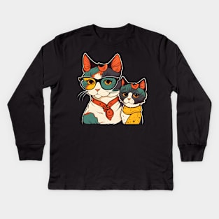 Cat Mom For Cat Lovers Family Matching - Love Cats Kids Long Sleeve T-Shirt